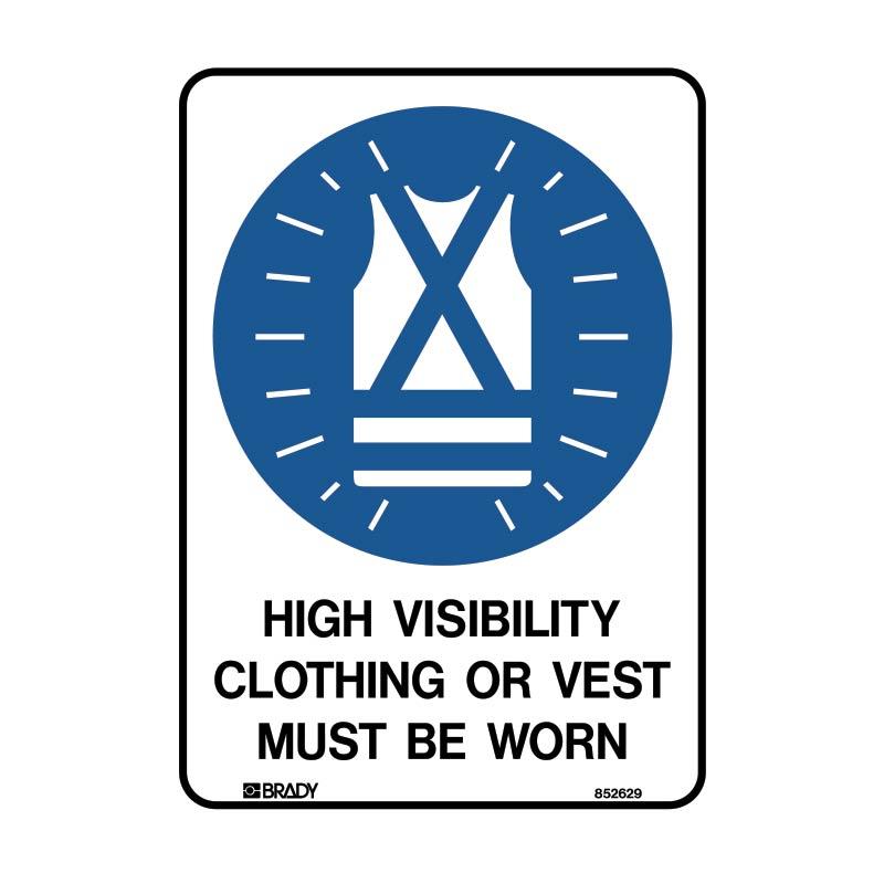 Hi Visibility Clothing Or Vest Must Be Worn Sign 225 X 300mmwxh Metal