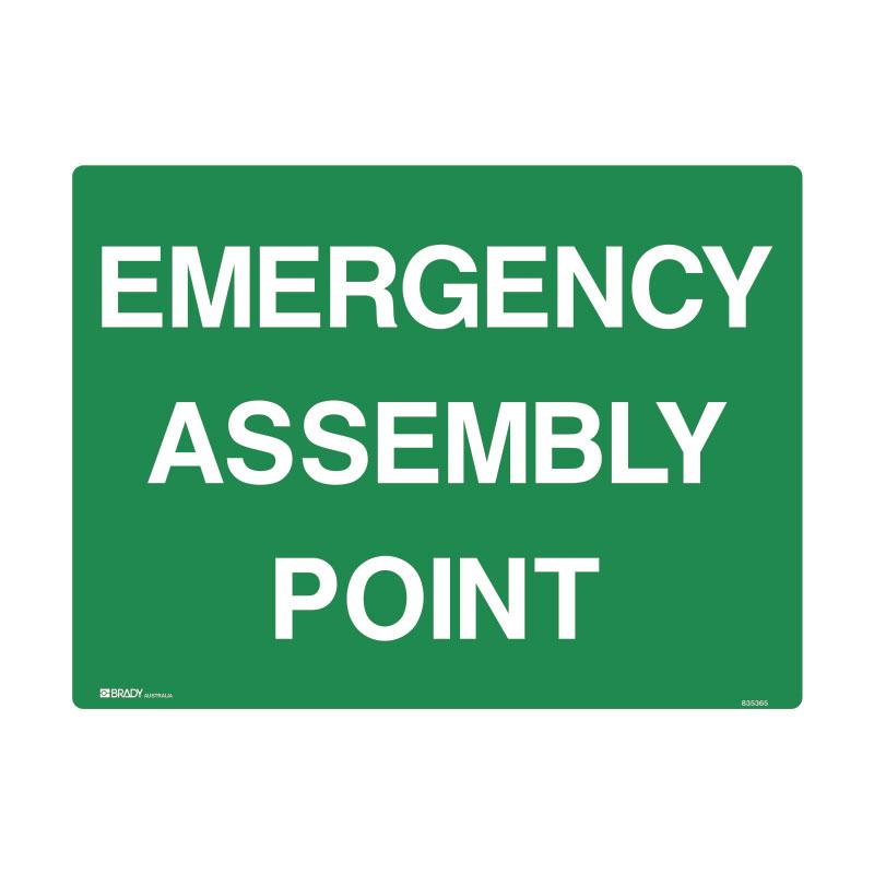 Emergency Assembly Point Sign 600 X 450mmwxh Polypropylene