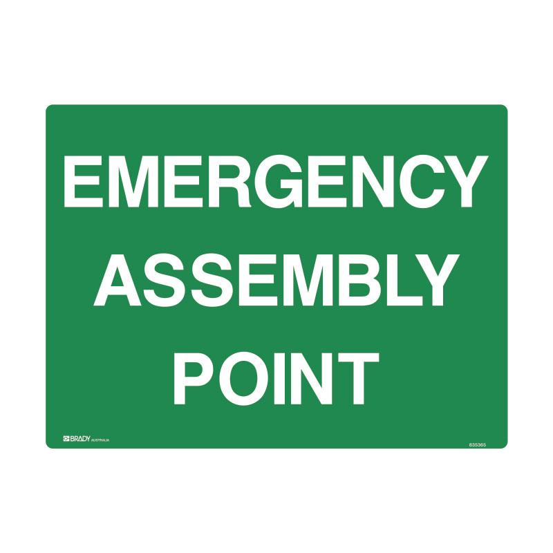 Emergency Assembly Point Sign 300 X 225mmwxh Polypropylene