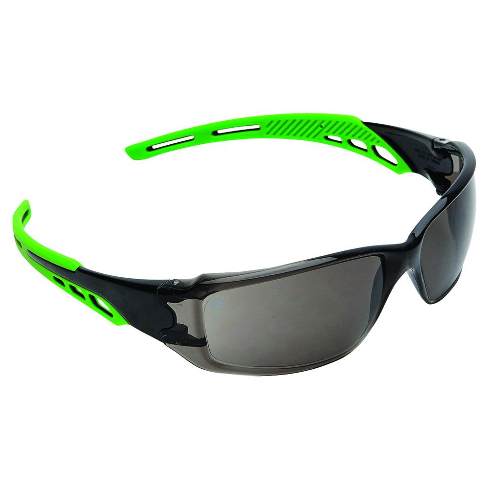 Pro Choice Safety Gear 9182 Cirrus Green Arms Safety Glasses Smoke A/f Lens