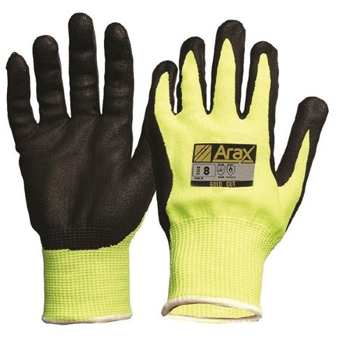 Pro Choice Afyn Arax Gold Nitrile Sand Dip On Hi-vis Yellow Liner