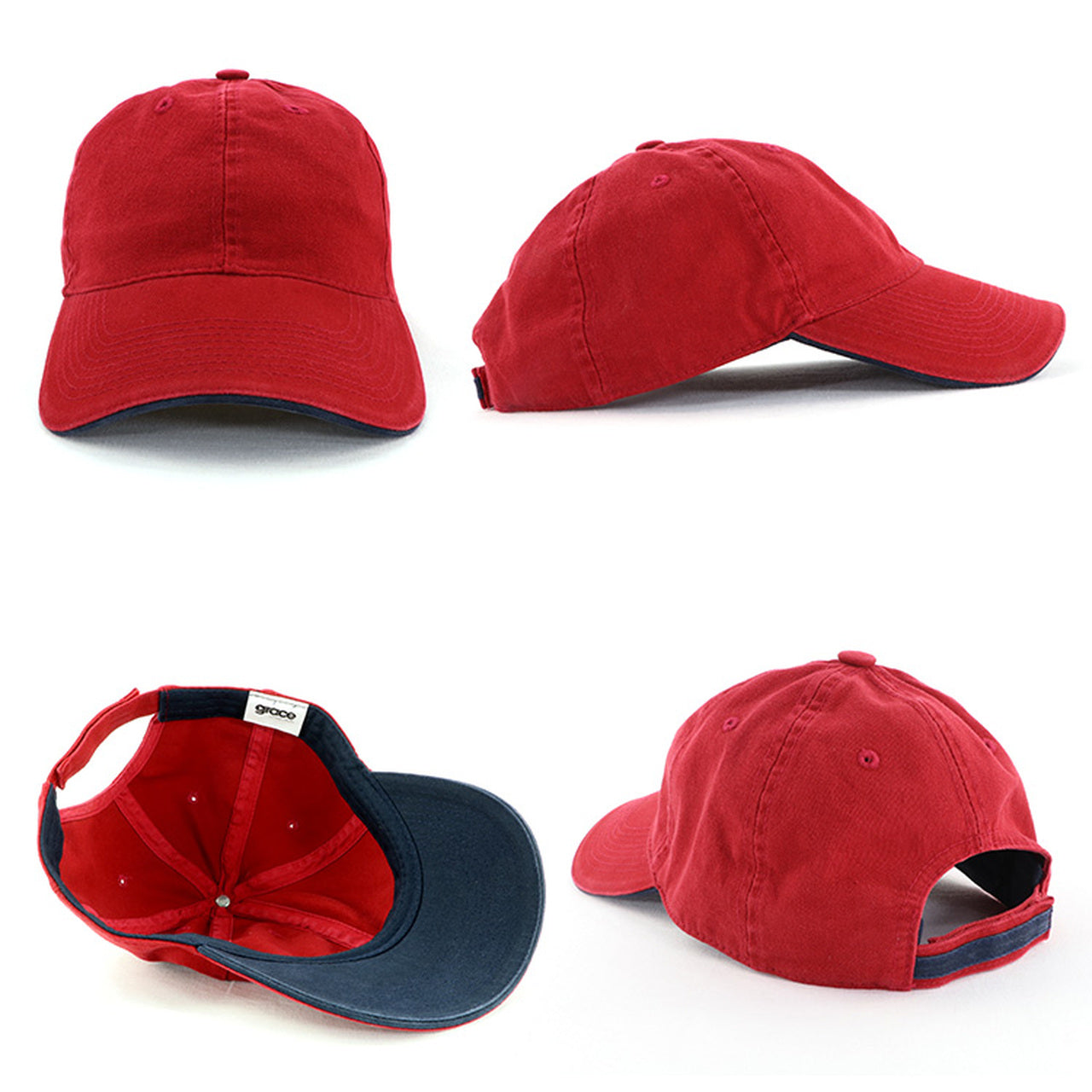 Grace Collection Enzyme Washed Cap With Sandwich Ah129