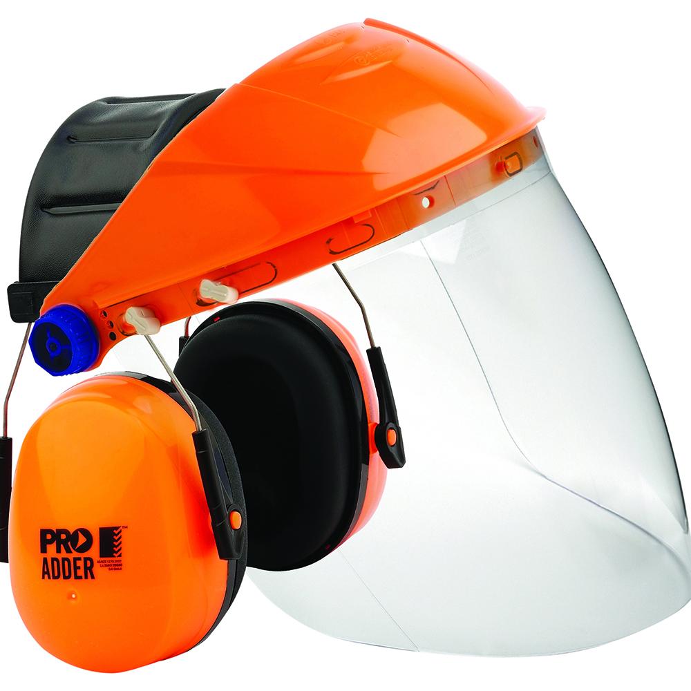 Pro Choice Safety Gear Bgvceadd Browguard Clear Visor Adder Earmuff Combo