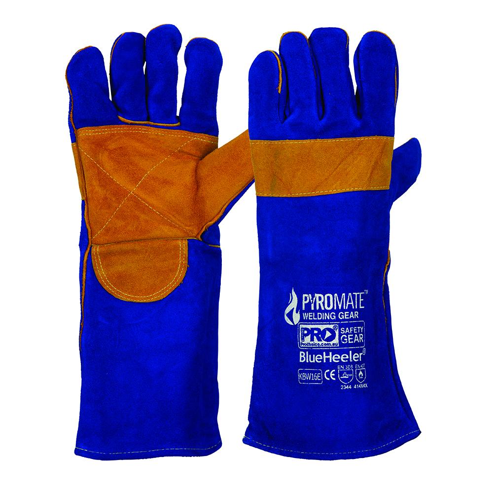 Pro Choice Safety Gear Kbw16e Pyromate Blue Heeler - Blue And Gold Kevlar Large