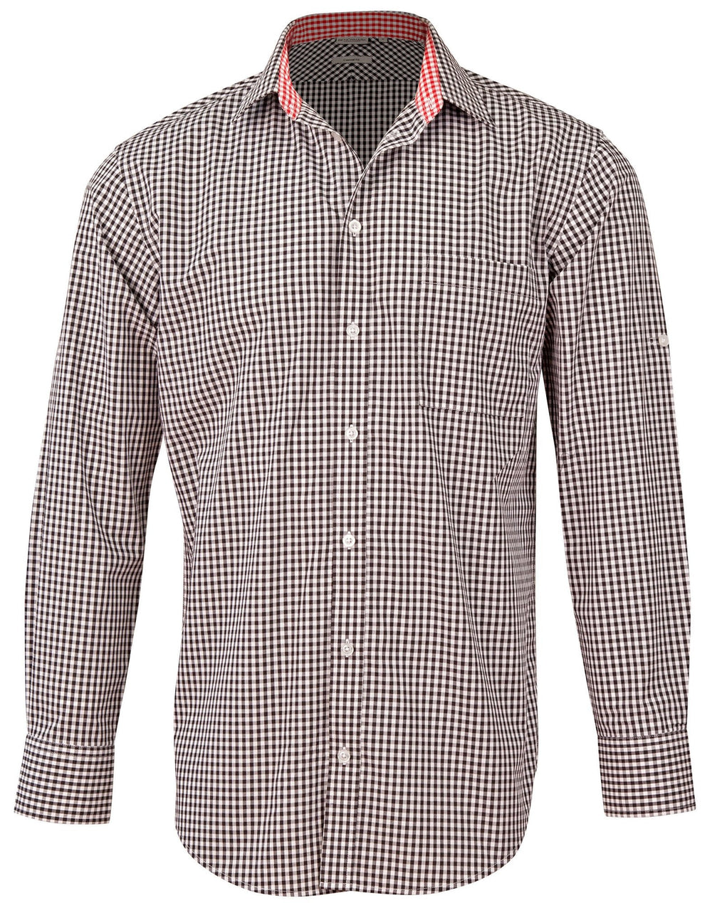 Benchmark M7330l Mens Gingham Check Roll-up L/s Shirt
