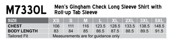 Benchmark M7330l Mens Gingham Check Roll-up L/s Shirt