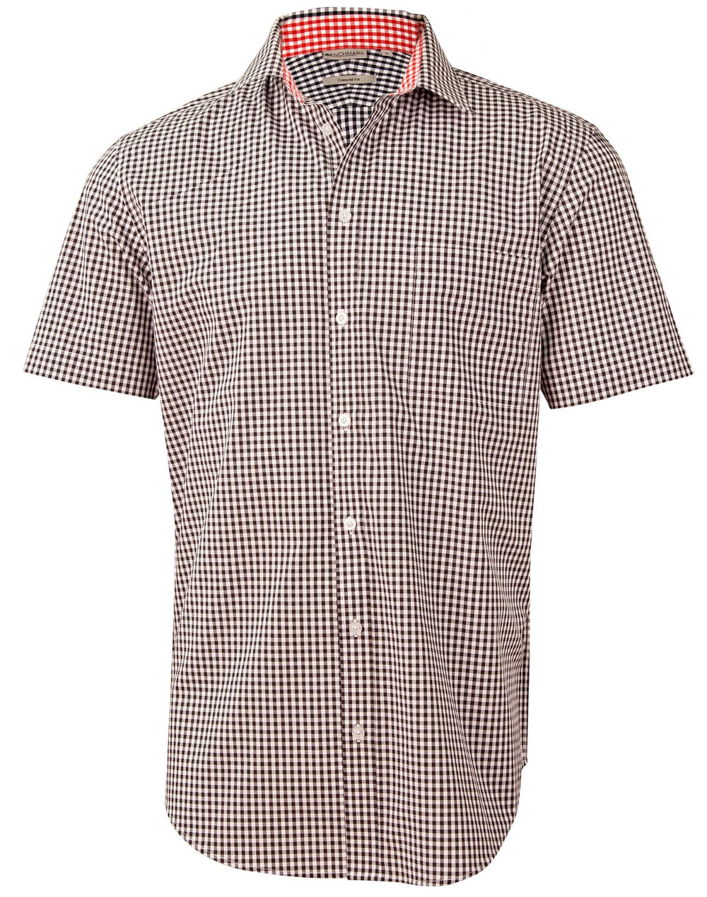Benchmark M7330s Mens Gingham Check S/s Shirt