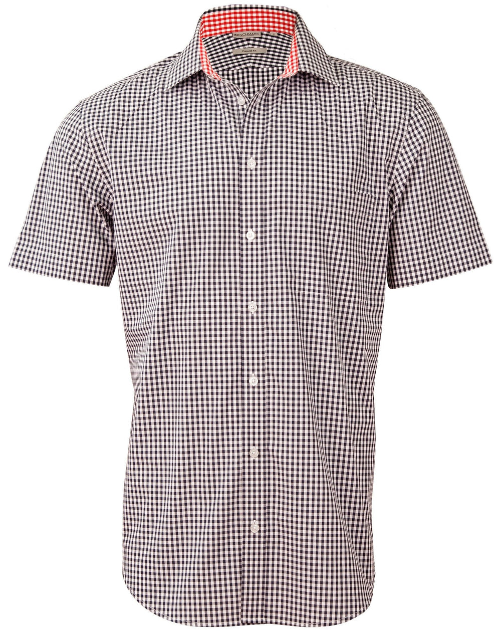 Benchmark M7330s Mens Gingham Check S/s Shirt