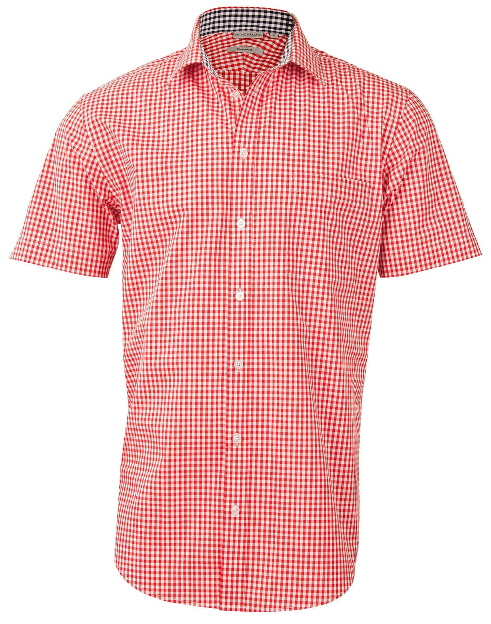 Benchmark M7330s Mens Gingham Check S/s Shirt