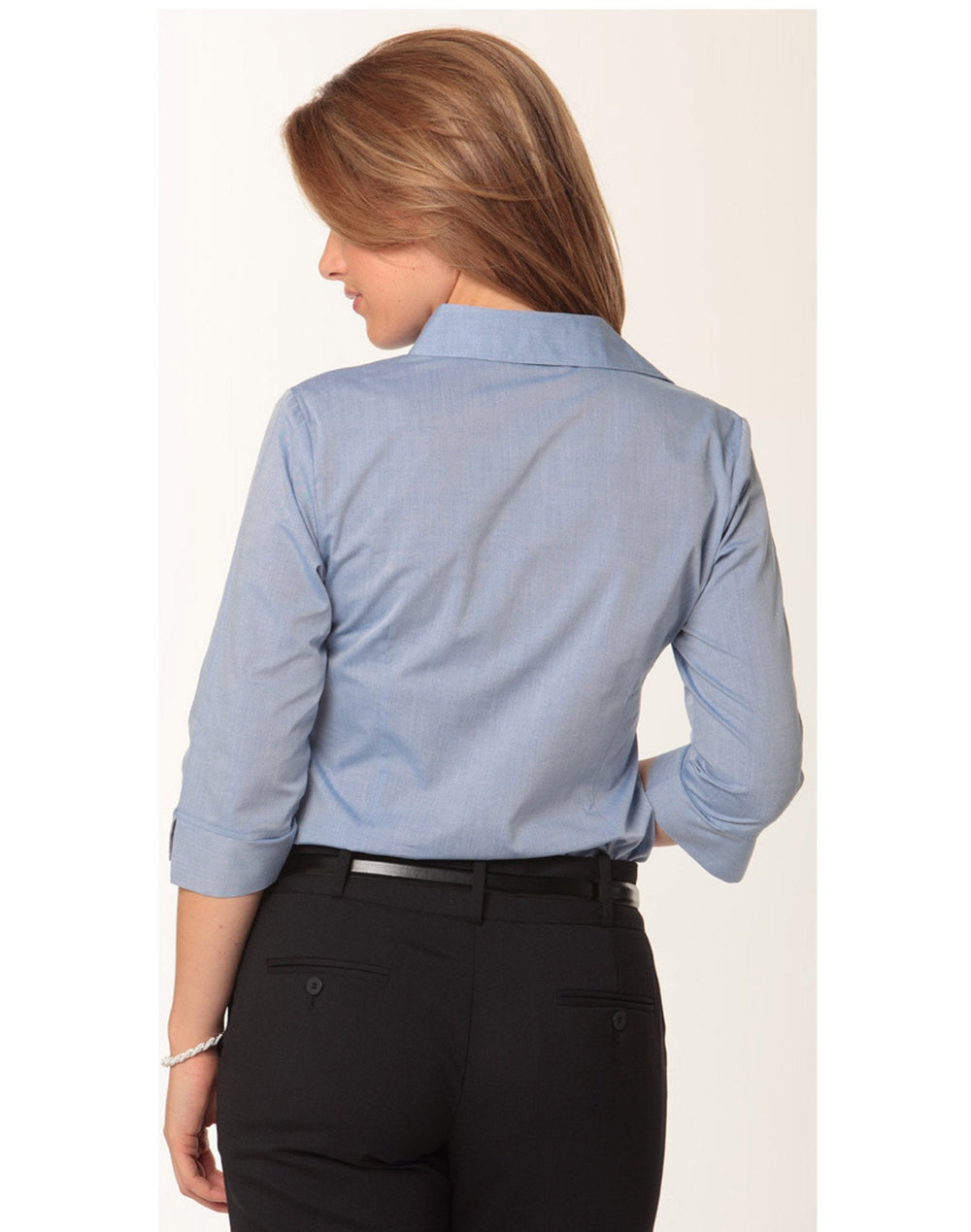 Benchmark M8013 Ladies Fine Chambray 3/4 Sleeve Shirt