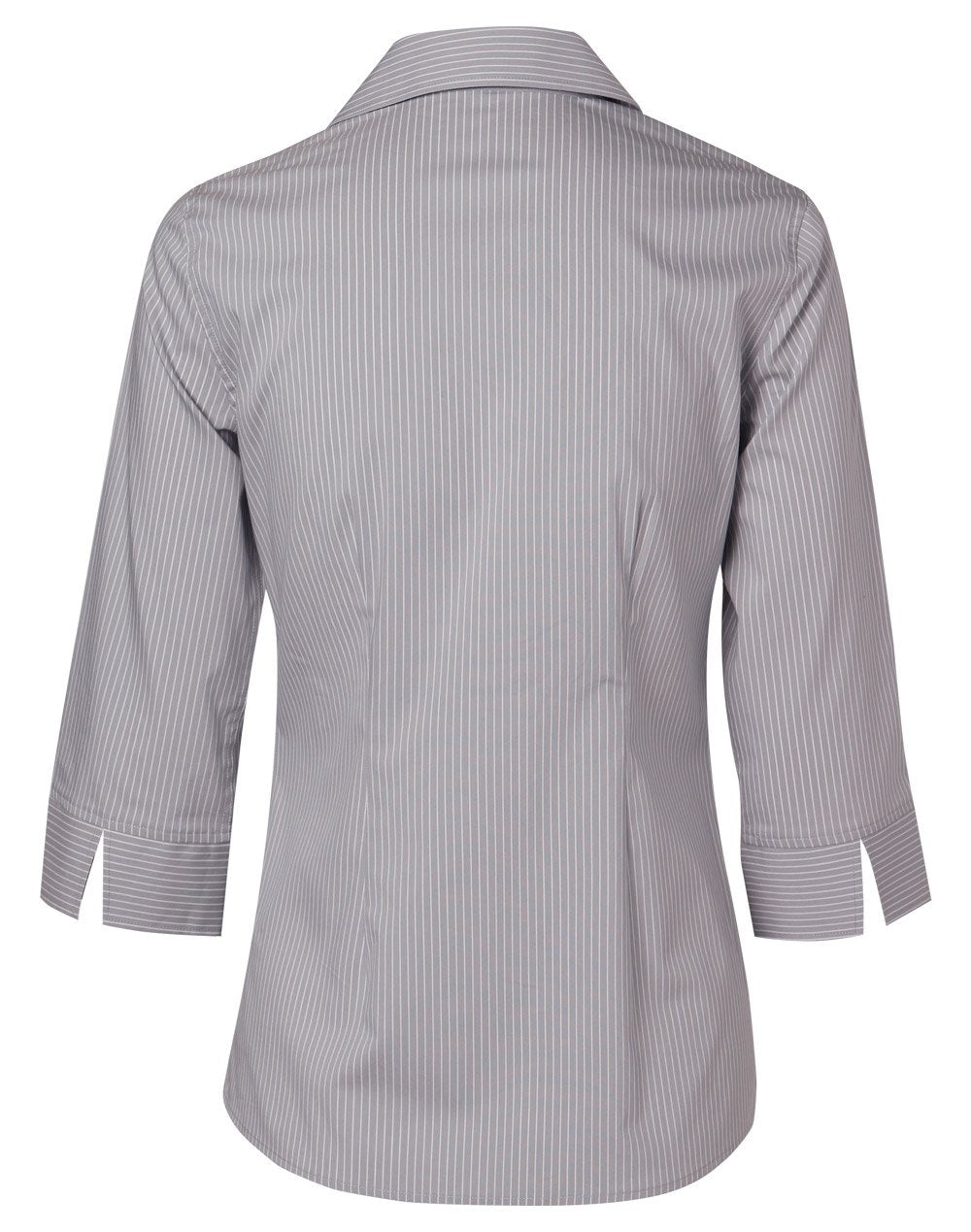 Benchmark M8200q Ladies Ticking Stripe 3/4 Sleeve Shirt