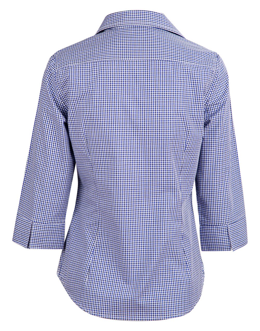 Benchmark M8320q Ladies Two Tone Check 3/4 Sleeve Shirt