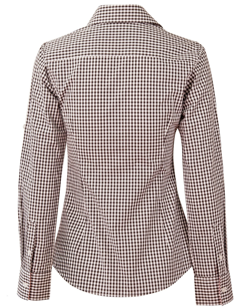 Benchmark M8330l Ladies Gingham Check Roll-up L/s Shirt
