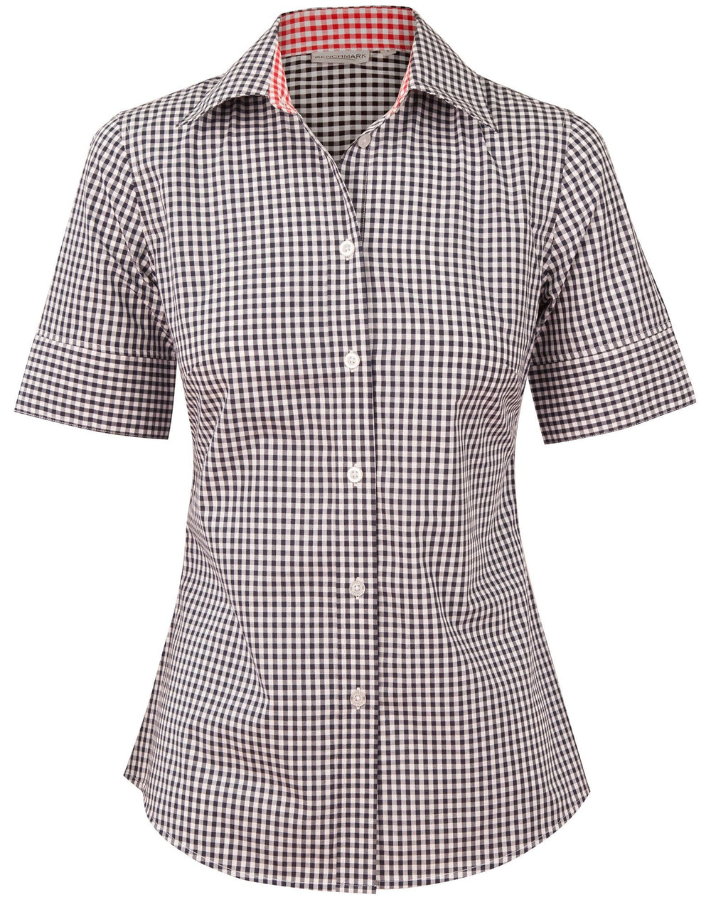 Benchmark M8330s Ladies Gingham Check S/s Shirt