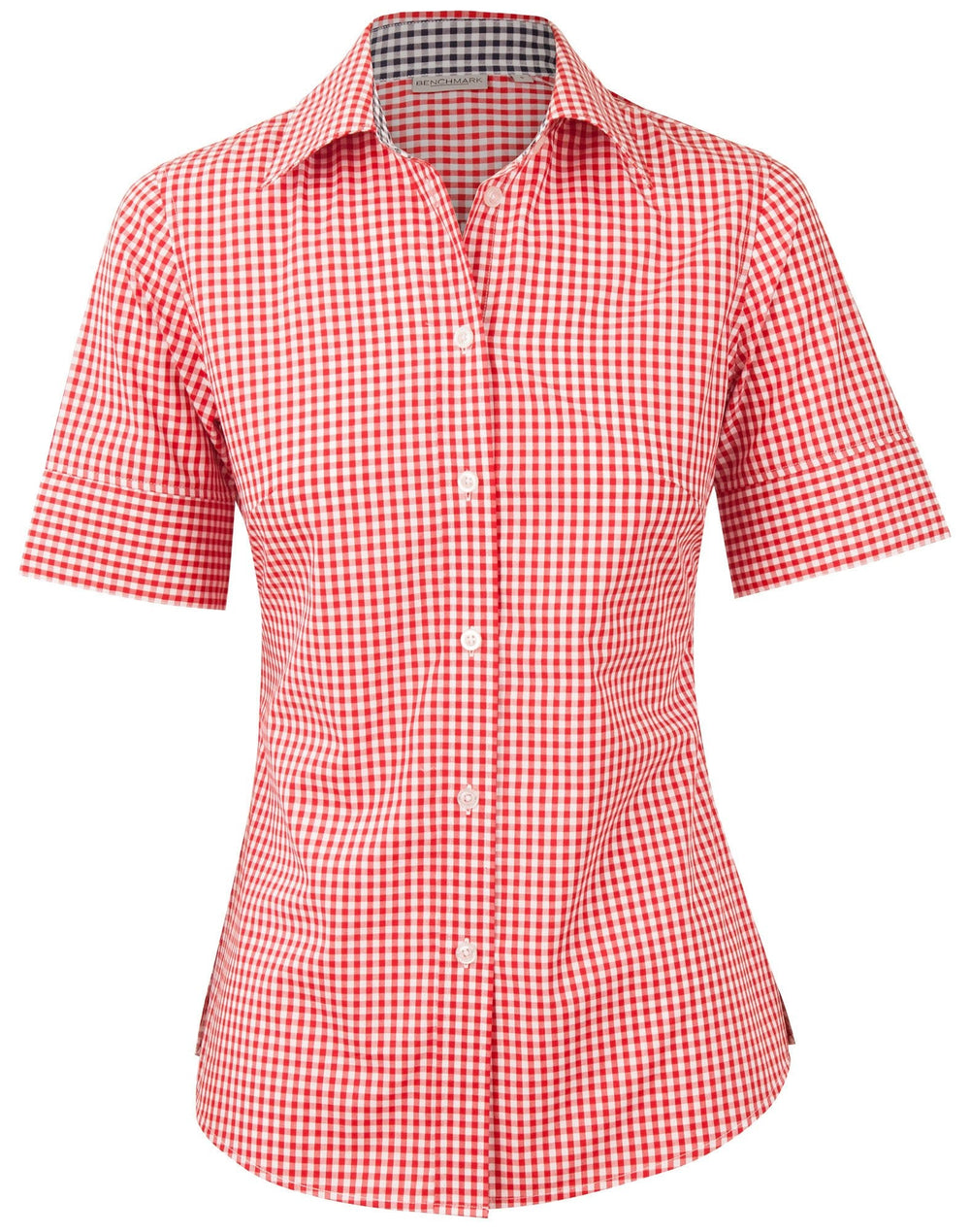 Benchmark M8330s Ladies Gingham Check S/s Shirt