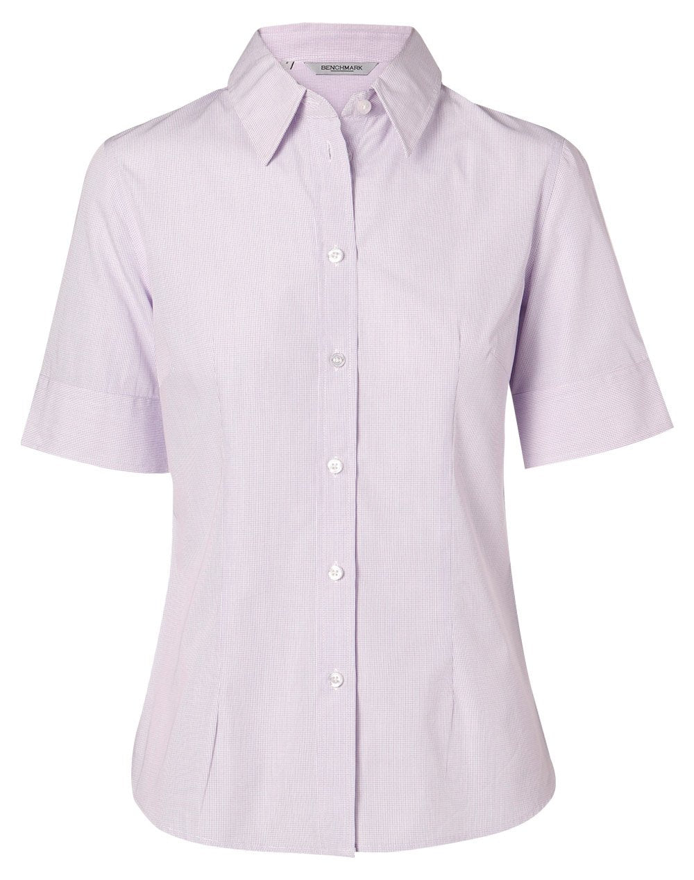 Benchmark M8360s Ladies Mini Check S/s Shirt