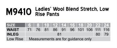Benchmark M9410 Ladies Low Rise Pants In Wool Stretch