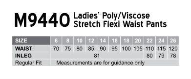 Benchmark M9440 Ladies Flexi Waist Utility Pants In Poly/viscose Stretch