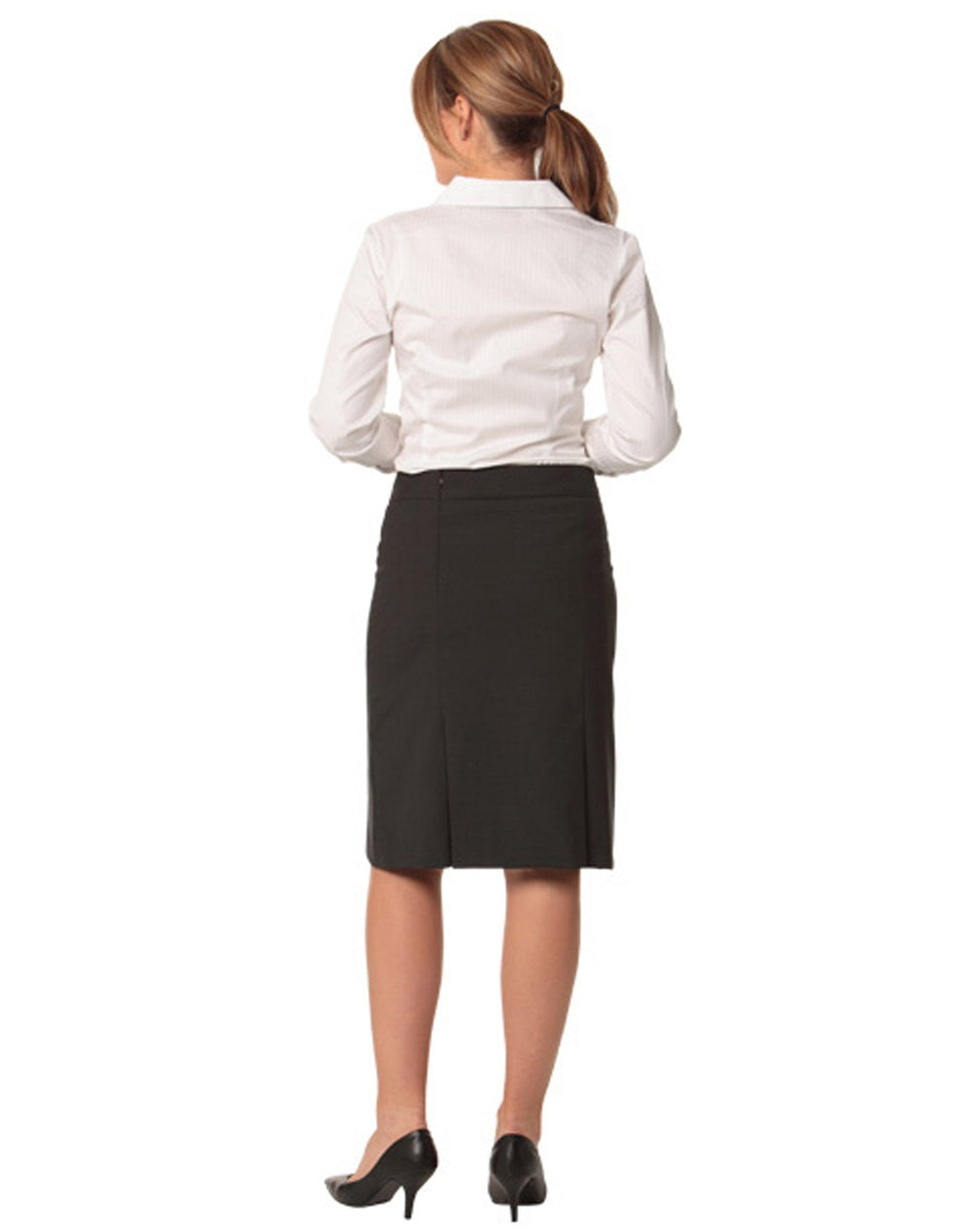 Benchmark M9473 Ladies Pleated Skirt In Wool Stretch
