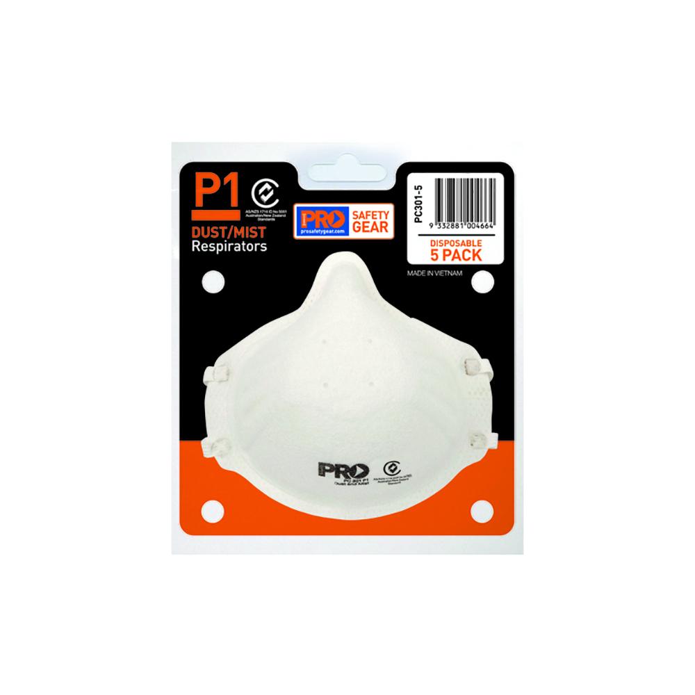 Pro Choice Safety Gear Pc301-5 Dust Masks P1 / 5 Pack