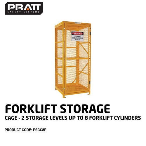 Pratt Forklift Storage Cage. 2 Storage Levels Up To 8 Forklift Cylinders