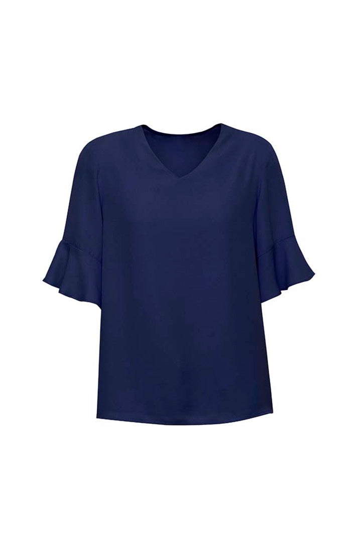 Biz Corporates Rb966ls Womens Aria Fluted Sleeve Blouse