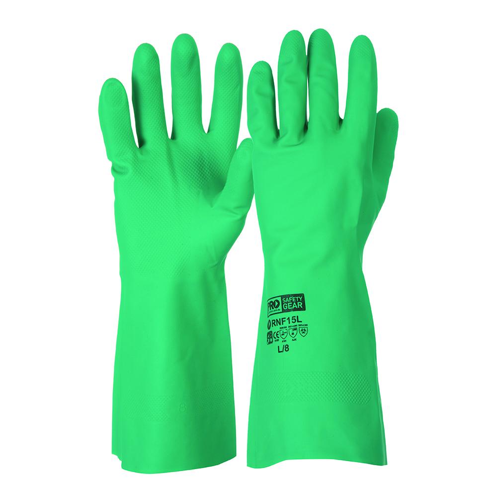 Pro Choice Safety Gear Rnf15 Green Nitrile Gloves