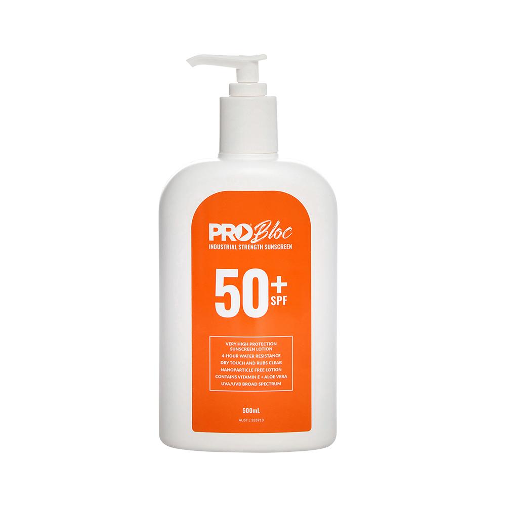 Pro Choice Safety Gear Ss500-50 Probloc Spf 50 Sunscreen 500ml Pump Bottle