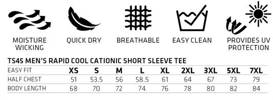 Winning Spirit Ts45 Mens Ultra Dry Cationic Harland Short Sleeve Tee
