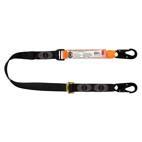 Linq Elite Single Leg Shock Absorbing 2m Adjustable Lanyard With Hardware Sn X2