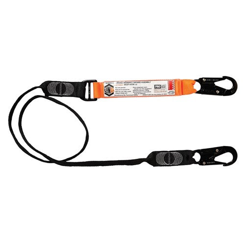 Linq Elite Single Leg Shock Absorbing Webbing Lanyard With Hardware Sn X2