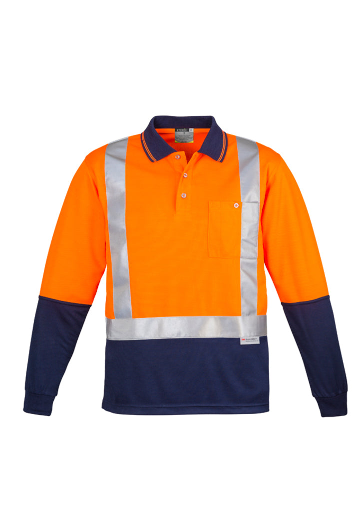 Syzmik Zh234 Mens Hi Vis Spliced Polo - Long Sleeve Shoulder Taped