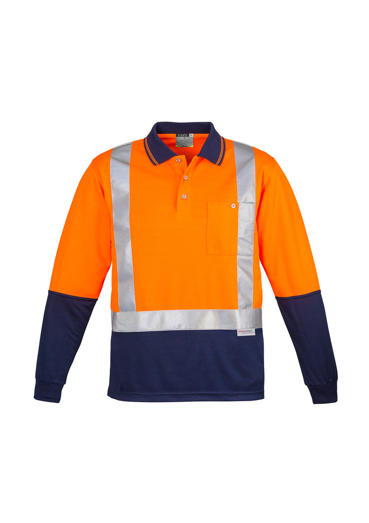 Syzmik Zh234 Mens Hi Vis Spliced Polo - Long Sleeve Shoulder Taped