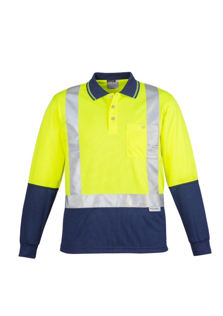 Syzmik Zh234 Mens Hi Vis Spliced Polo - Long Sleeve Shoulder Taped