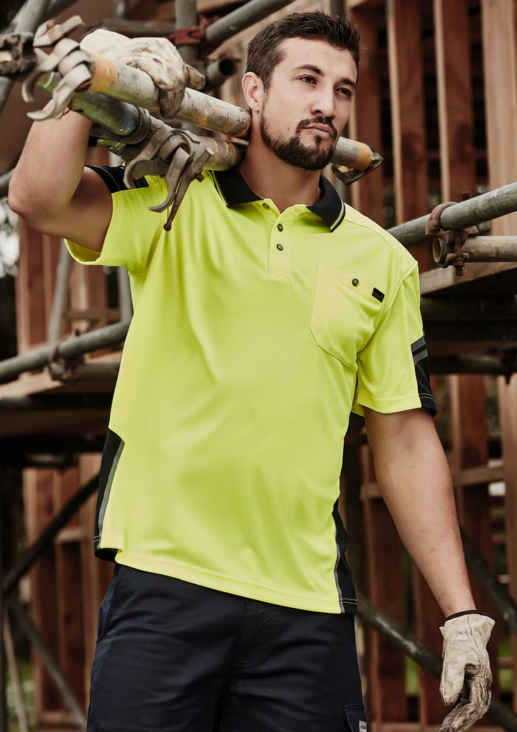 Syzmik Zh465 Mens Reinforced Hi Vis Squad S/s Polo