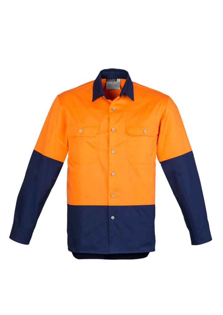 Syzmik Zw122 Mens Hi Vis Spliced Industrial Shirt