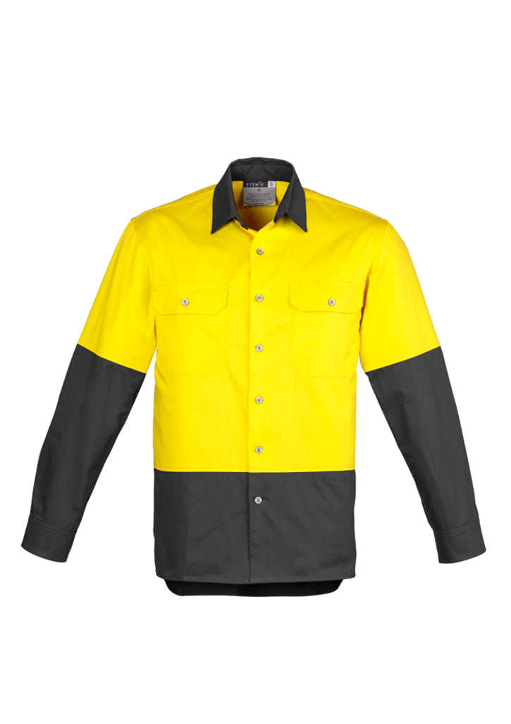 Syzmik Zw122 Mens Hi Vis Spliced Industrial Shirt