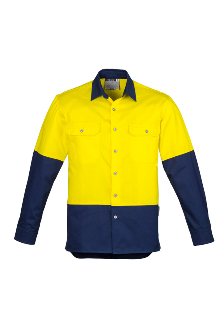 Syzmik Zw122 Mens Hi Vis Spliced Industrial Shirt