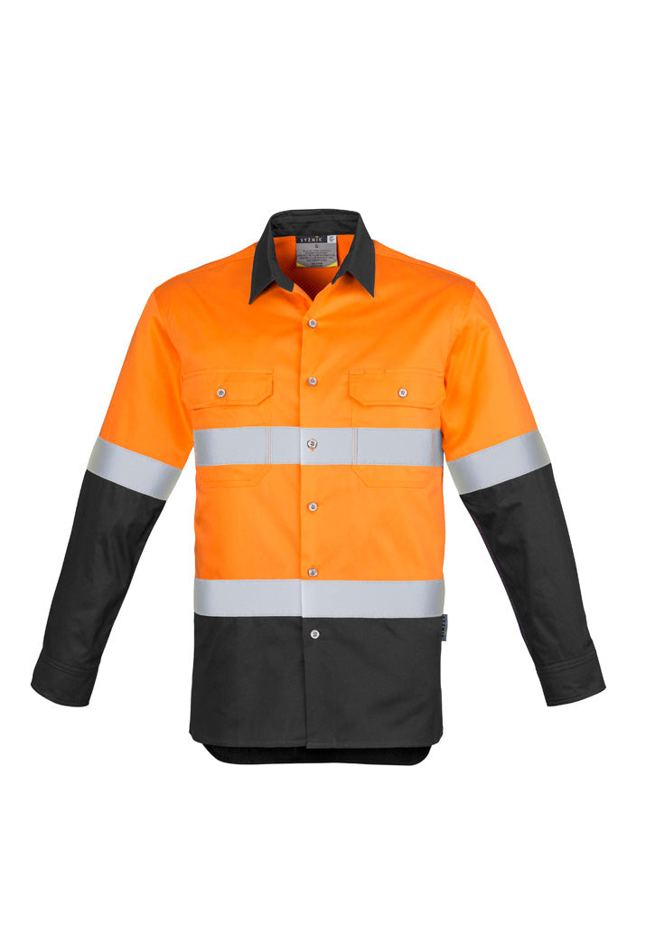 Syzmik Zw123 Mens Hi Vis Spliced Industrial Shirt - Hoop Taped