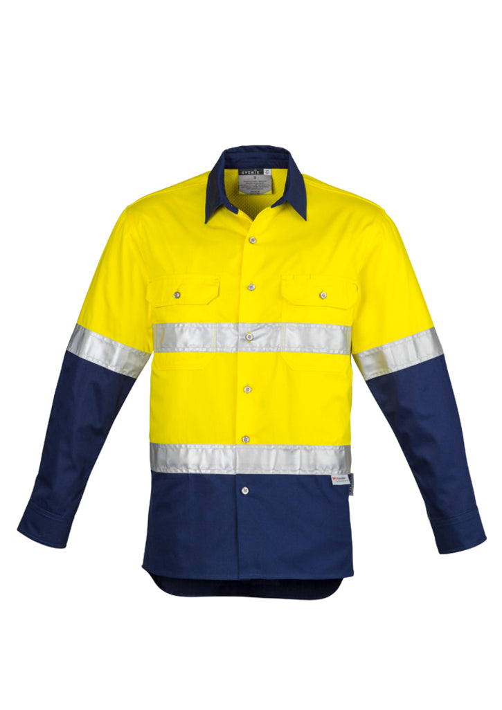 Syzmik Zw123 Mens Hi Vis Spliced Industrial Shirt - Hoop Taped