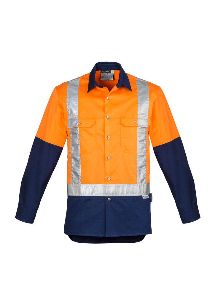 Syzmik Zw124 Mens Hi Vis Spliced Industrial Shirt - Shoulder Taped