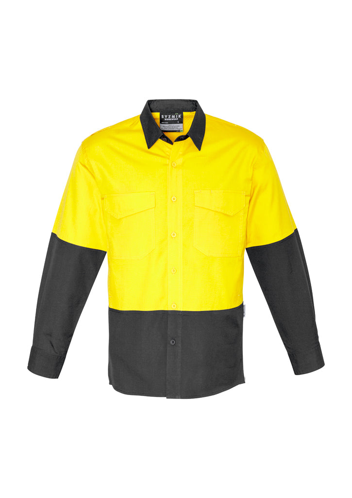 Syzmik Zw128 Mens Rugged Cooling Hi Vis Spliced Shirt