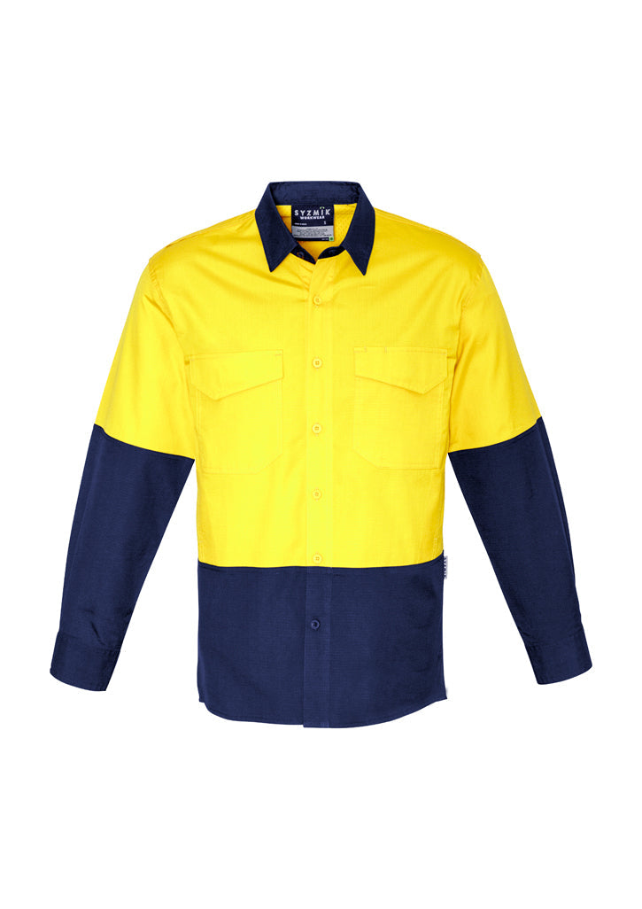 Syzmik Zw128 Mens Rugged Cooling Hi Vis Spliced Shirt