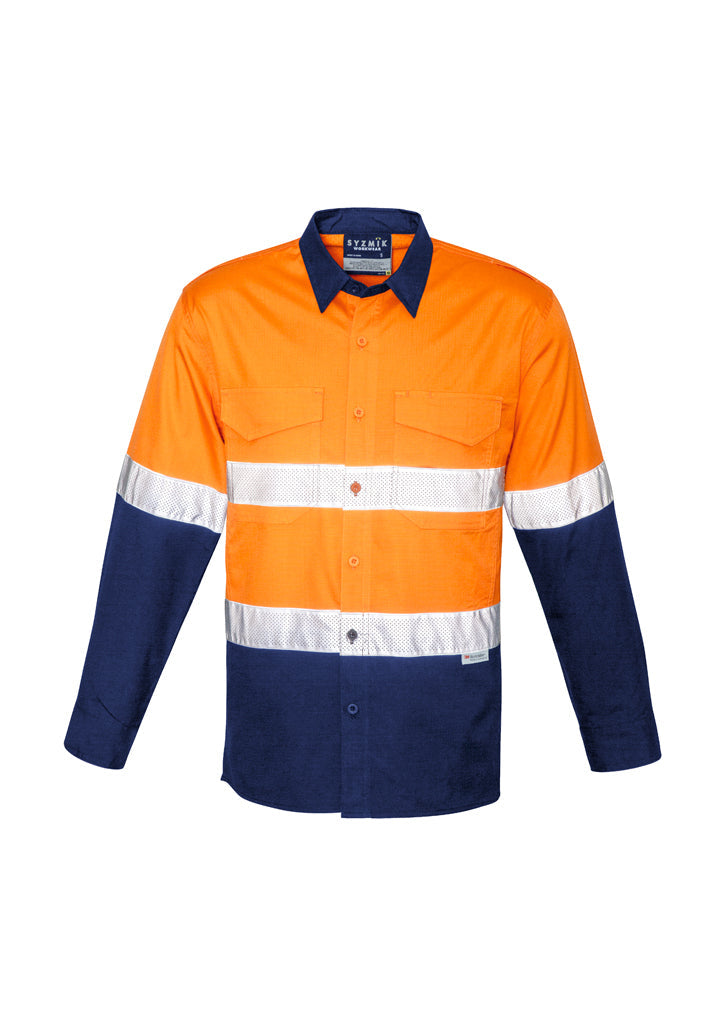 Syzmik Zw129 Mens Rugged Cooling Taped Hi Vis Spliced Shirt