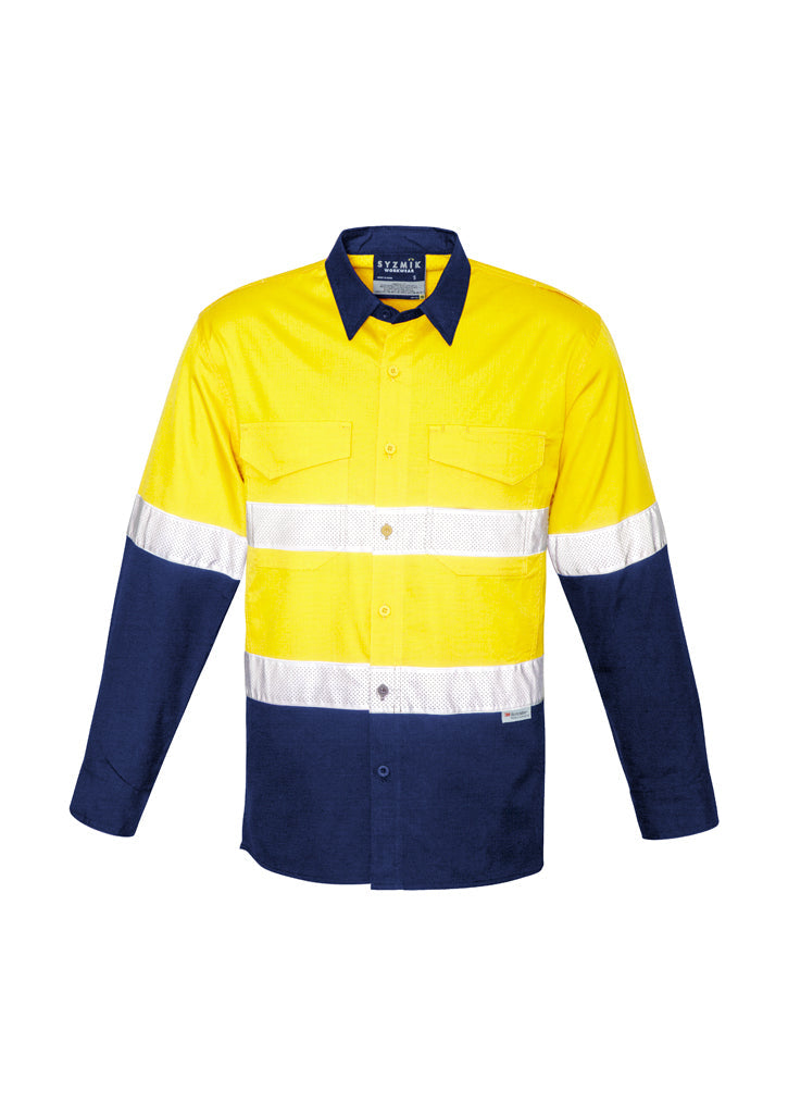 Syzmik Zw129 Mens Rugged Cooling Taped Hi Vis Spliced Shirt