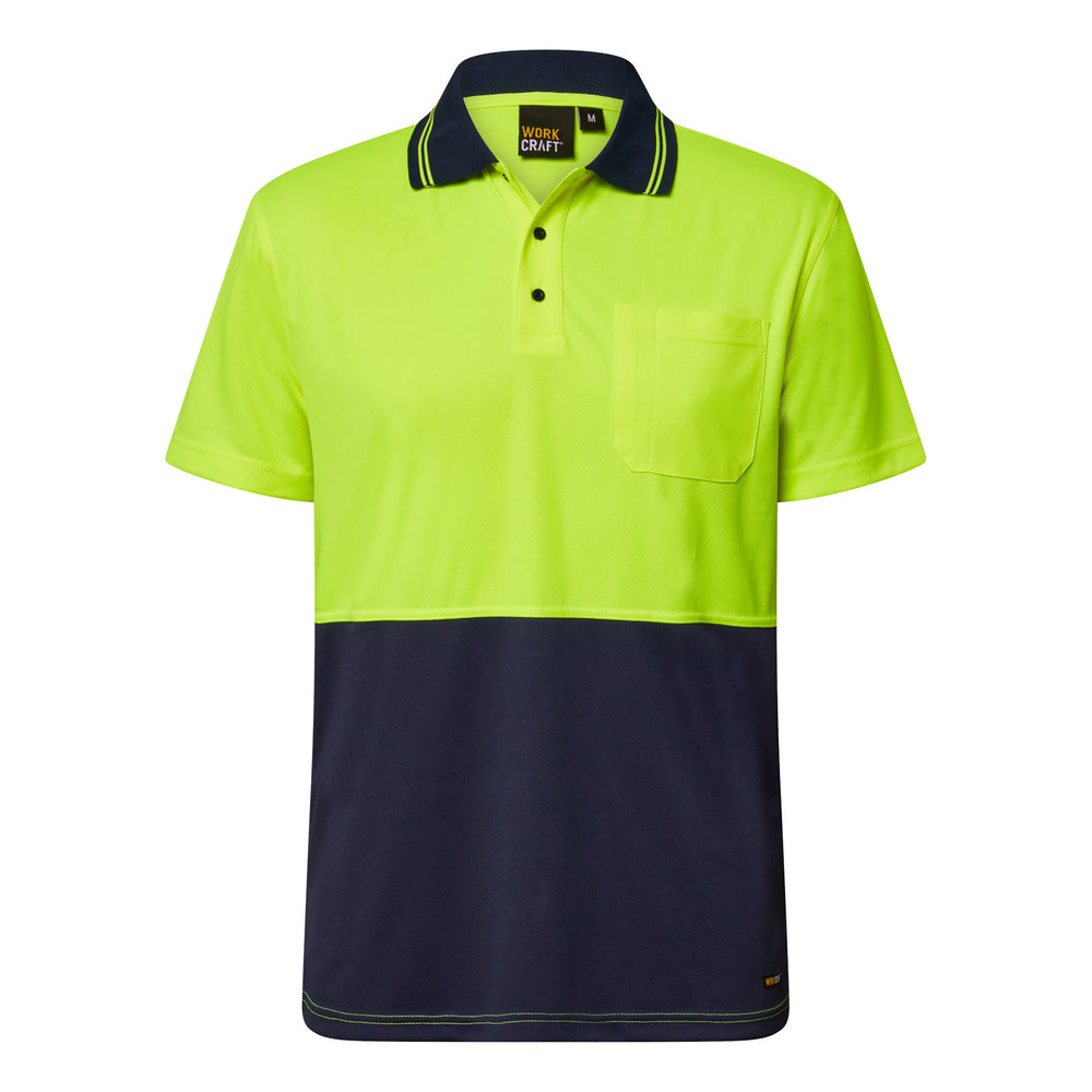 Workcraft WSP201 Hi-vis Lightweight Short Sleeve Micromesh Polo